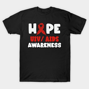 Red ribbon of awareness T-Shirt